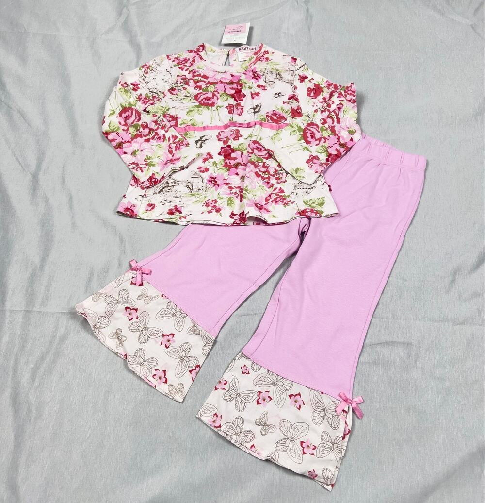 Vintage Baby Nay Girls Floral Princess 2 Pc Outfit Set NWT 3T Made in USA